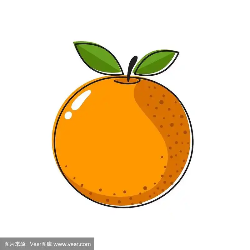 isolated circle orange cartoon element for logo, icon, or any