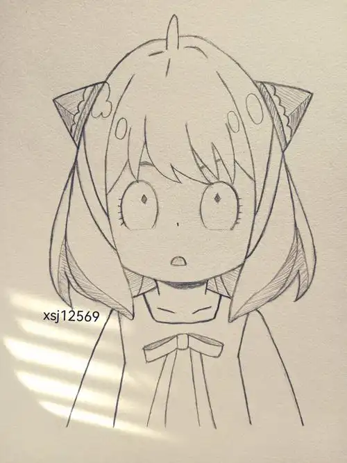 简笔画安妮亚一看就会