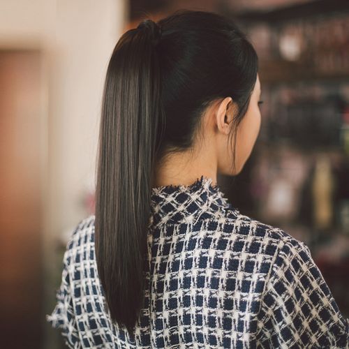 假发马尾女化纤低马尾辫子气质修脸高温丝单马尾长直发女现货批发