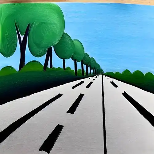 马路场景简笔画