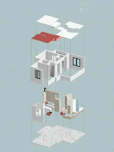 54㎡老学区房的逆袭,形与色的高阶诠释 | 舍近空间设计