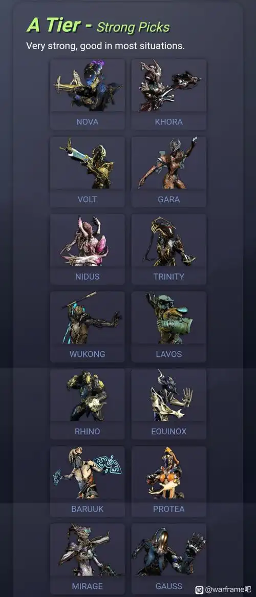 warframe星际战甲武器与战甲强度排名一览