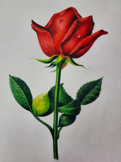 彩铅玫瑰花附步骤