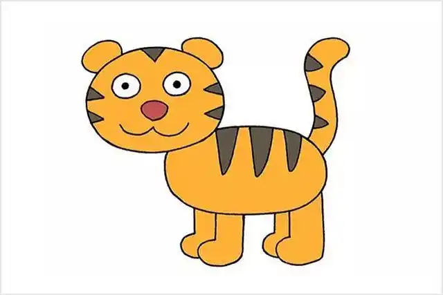 幼儿学画画怎么简单画小老虎步骤图解