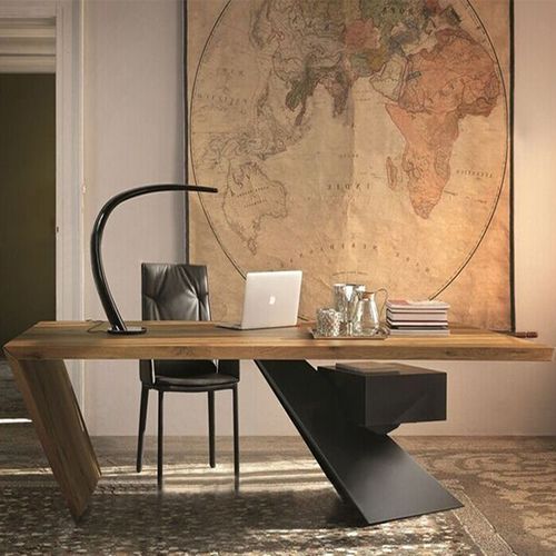 北欧电脑桌工业风办公桌实木工作台个性复古创意书桌洽谈桌