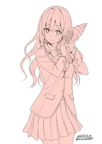 【绘画素材】超正のjk少女线稿图,裙子太短不准进校嗷