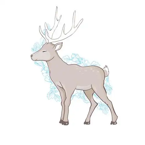 可爱的卡通小鹿孤立在白色