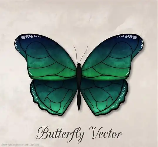 精美绿色蝴蝶设计矢量素材