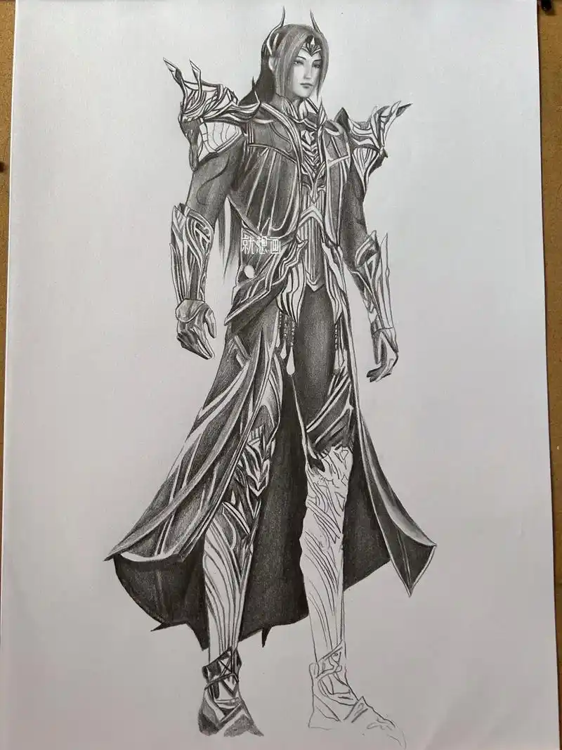 斗罗大陆唐三海神全身画77过程.画好了98#手绘 #画画 #唐 - 抖音