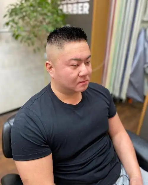 长和周边形成对比感,有拉长脸型的作用十分的显瘦 ,很适合微胖的男士