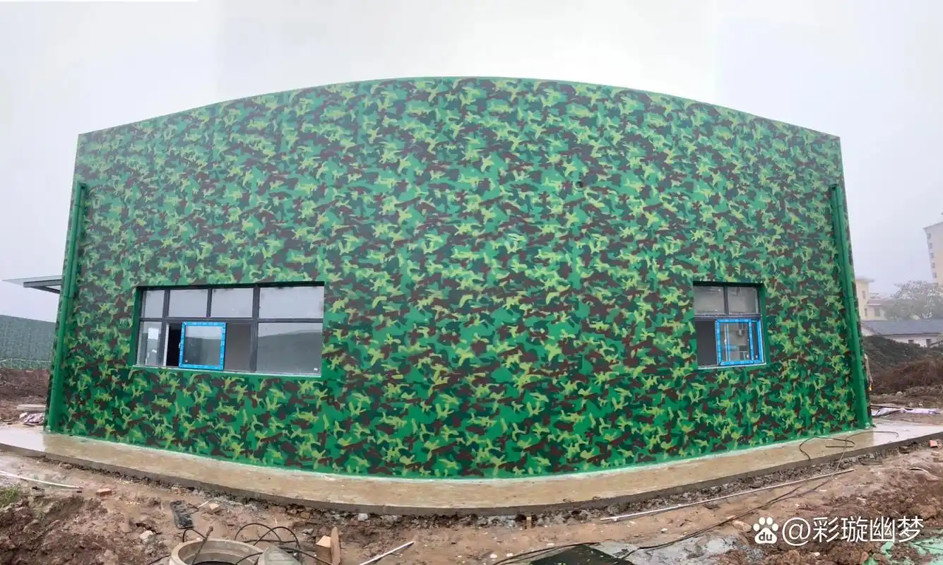 部队迷彩墙面手绘 迷彩纯手绘手绘,颜色绚丽.