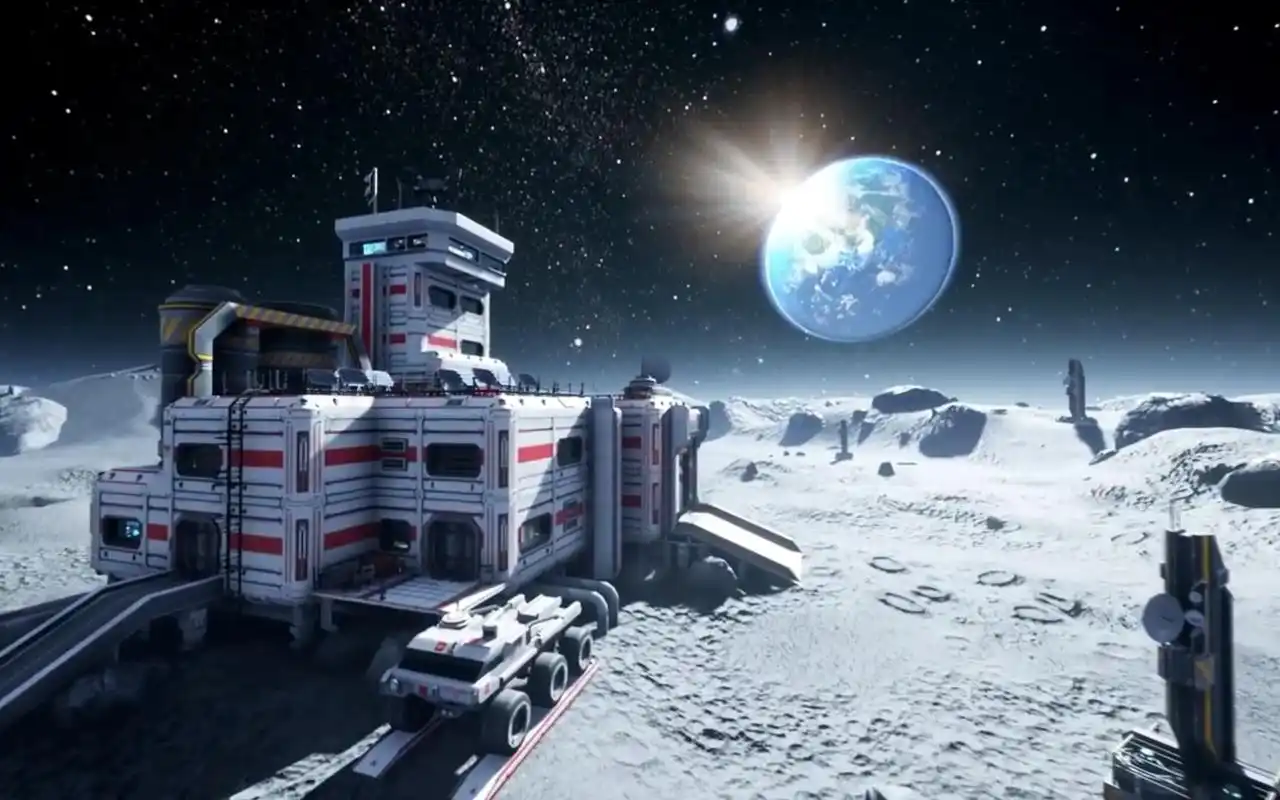 ue5虚幻游戏科幻月球基地场景sci fi moon base