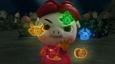 猪猪侠:光明与黑暗的较量,五灵锁齐聚一堂,五灵王出现了