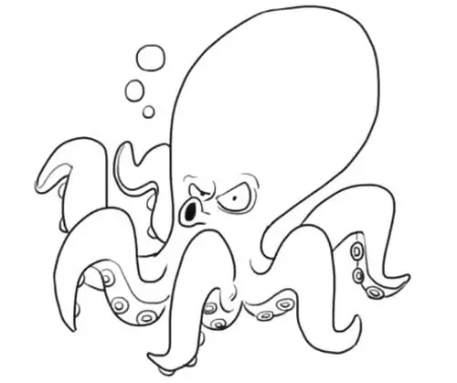 卡通乌贼-画画图片大全