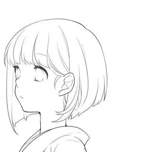 卡通女孩侧脸简笔画 第1页