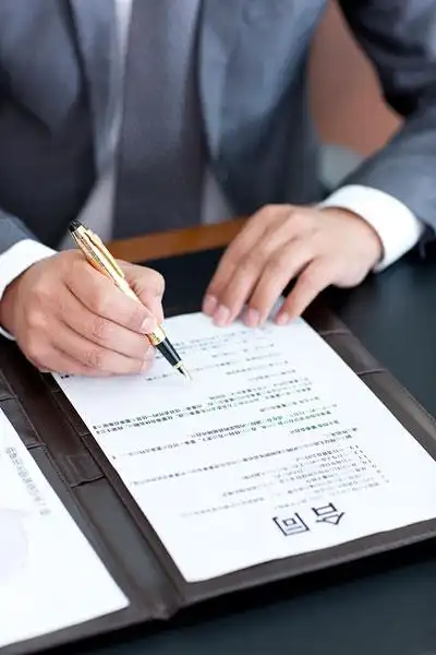 商务男士签合同