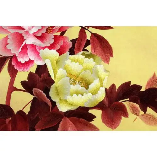 金彩霞湘绣精品专场  湘绣《牡丹-花韵》 国家非遗 手工刺绣单面绣