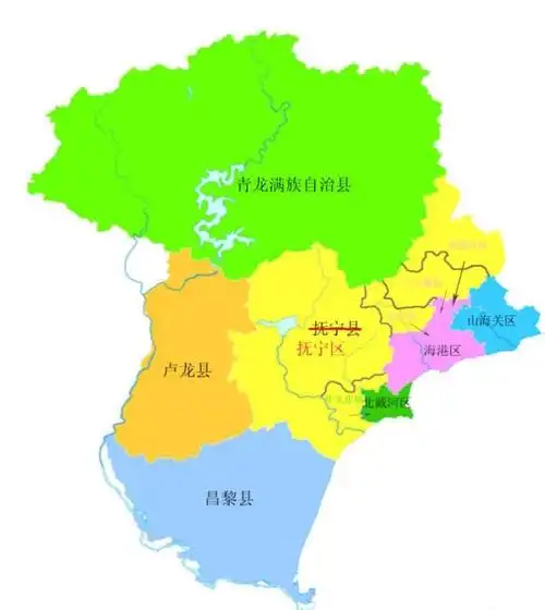 秦皇岛市    四区,二县,一自治县