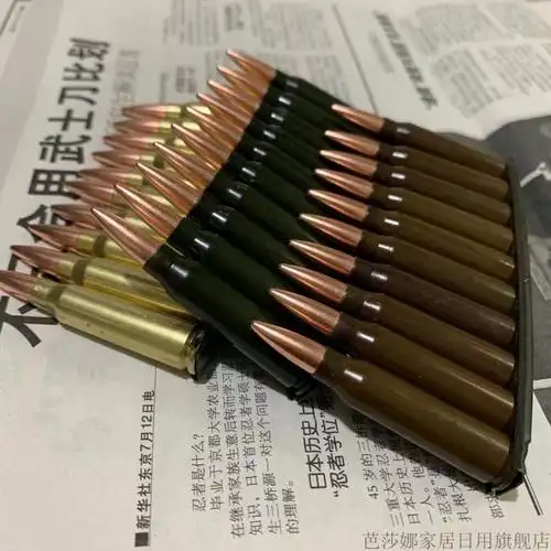 真弹壳工艺品95退役专用弹桥手工摆件影视道具军绿收藏纪念品满配95