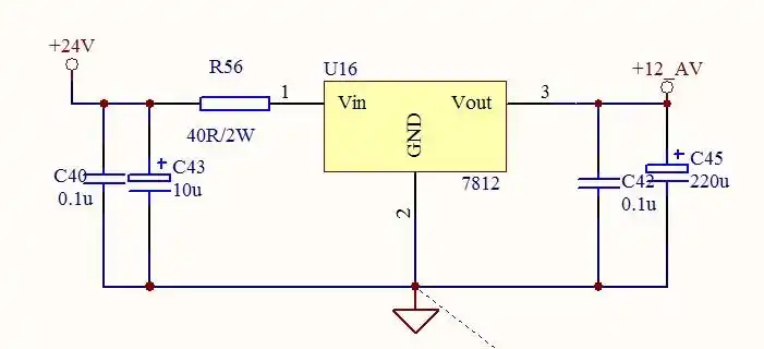 7812加限流电阻后输入端变成方波?