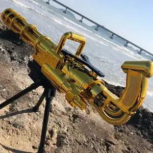 黄金加特林机枪软弹枪儿童玩具枪手动可发射男孩子仿真吸盘子弹