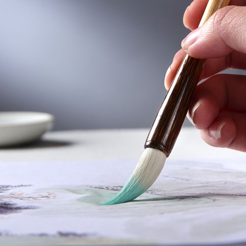 国画毛笔套装专业级全套初学者山水画写意手绘白云大中小中国画颜料