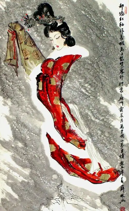 惊艳绝伦,美不胜收,东方美神薛林兴12幅新仕女画欣赏