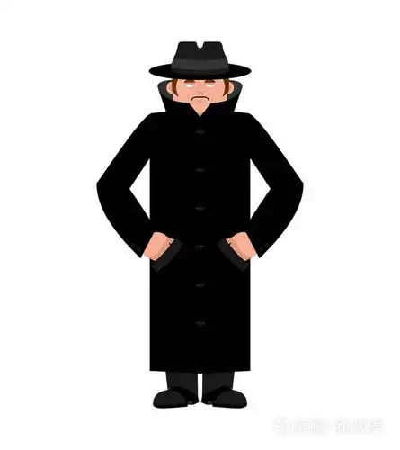 间谍的帽子和大衣隔离秘密特工在斗篷r侦探