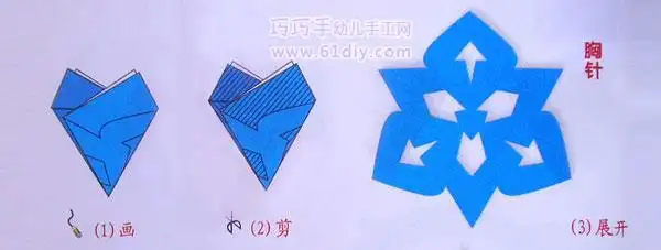 用三角形怎么折纸折纸剪纸区三瓣花方法三角折剪 - 儿童剪纸五折纸