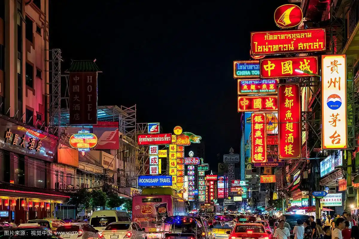泰国曼谷唐人街夜景