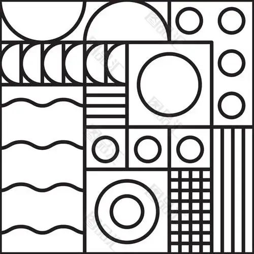 黑白线条几何体图案