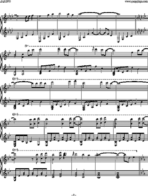 love song 动漫 钢琴谱 五线谱