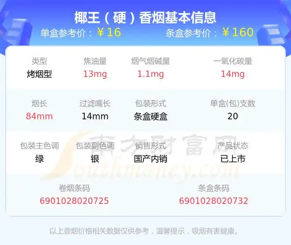 椰王香烟十元到五十元左右的烟列表一览