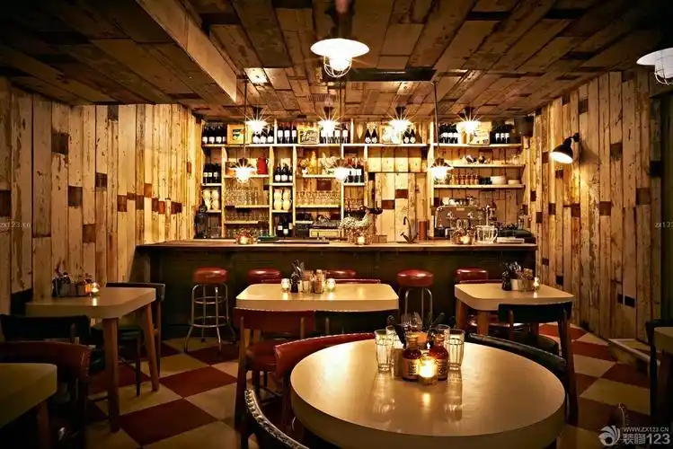 温馨美式乡村酒吧吧台设计装修效果图