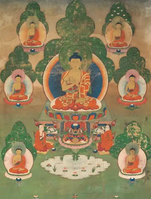 005718世纪过去七佛唐卡