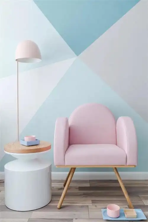 达州隆庭装饰分享一面墙刷多种颜色,拼色墙是惊艳的漂亮!