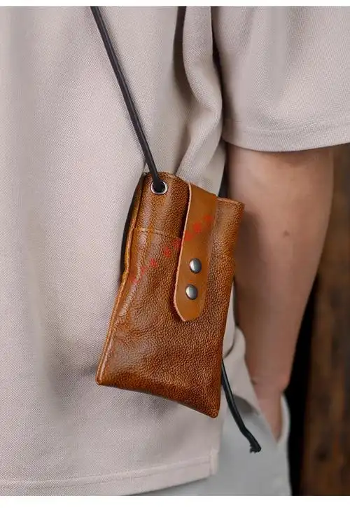 范卡登软牛皮手机腰包男女款斜挎真的皮装放手机包挂腰间小包包夏季零