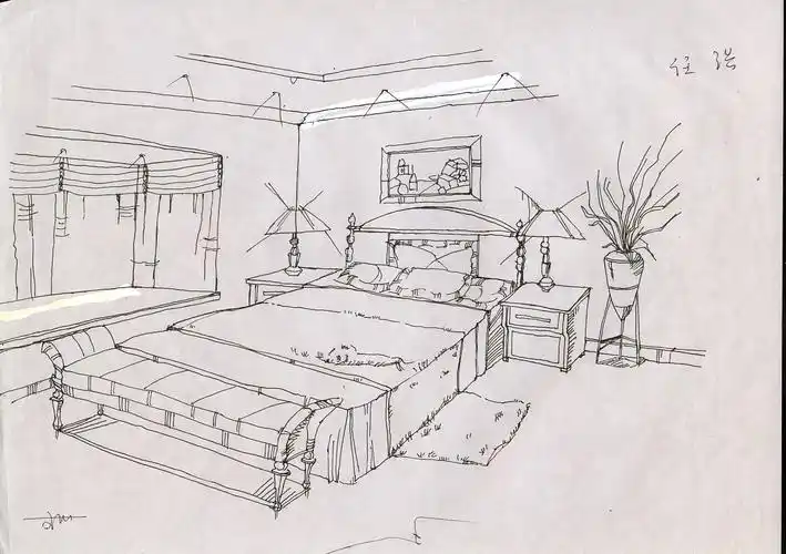 大学时期的室内手绘速写|纯艺术|绘画|皓佛_原创作品-站酷zcool
