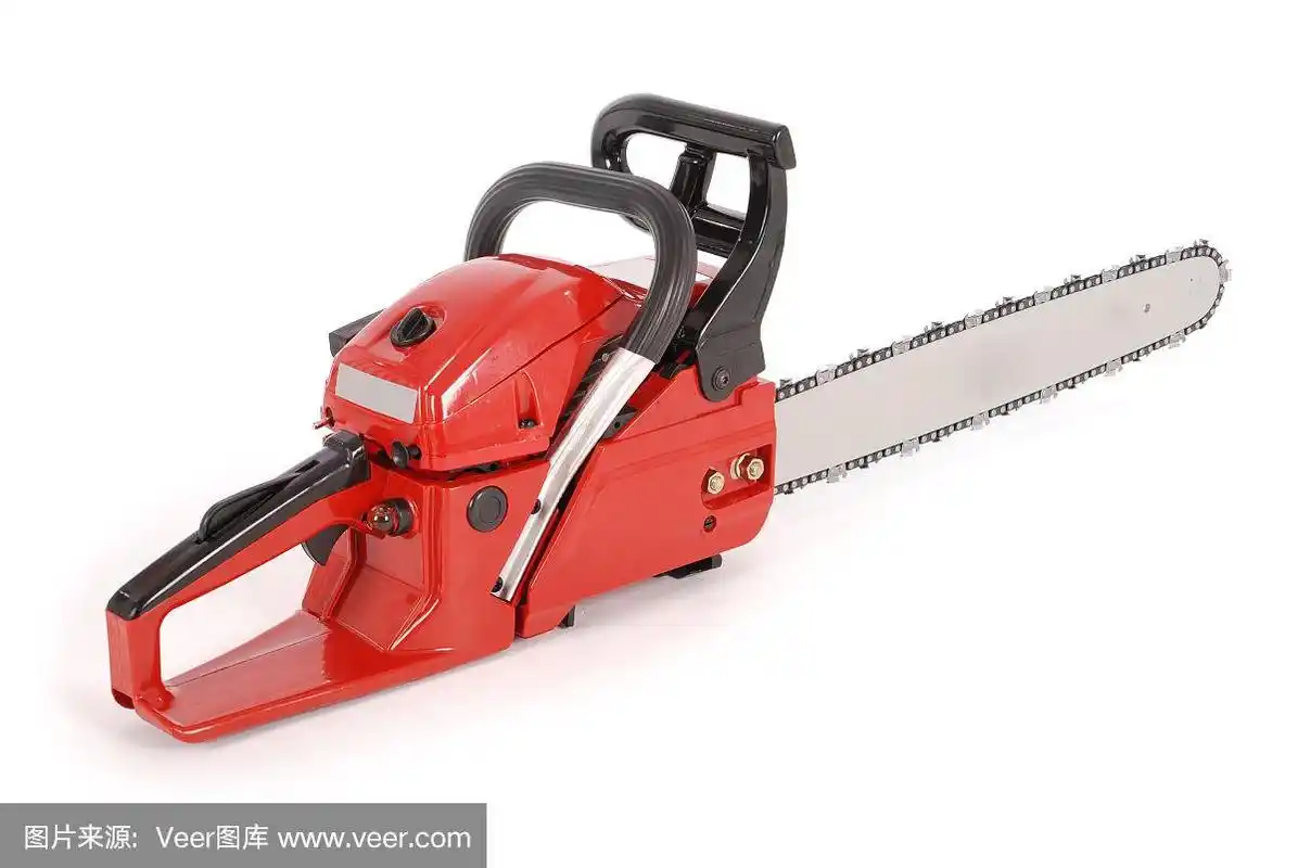 红色专业电锯