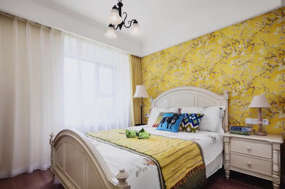 地中海美式61-90㎡卧室装修案例,地中海美式61-90㎡卧室设计案例,地