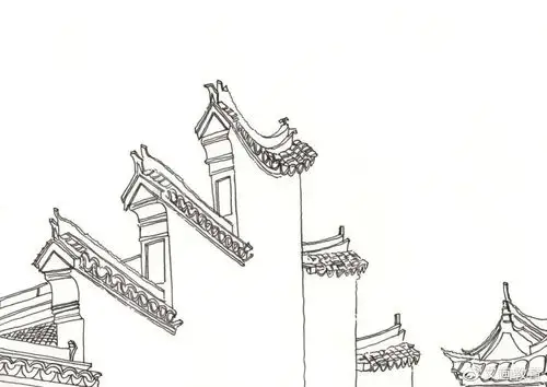线描教程:令人向往的徽派建筑