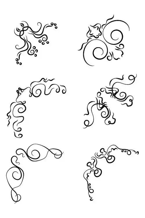 现代创意花边手绘花纹