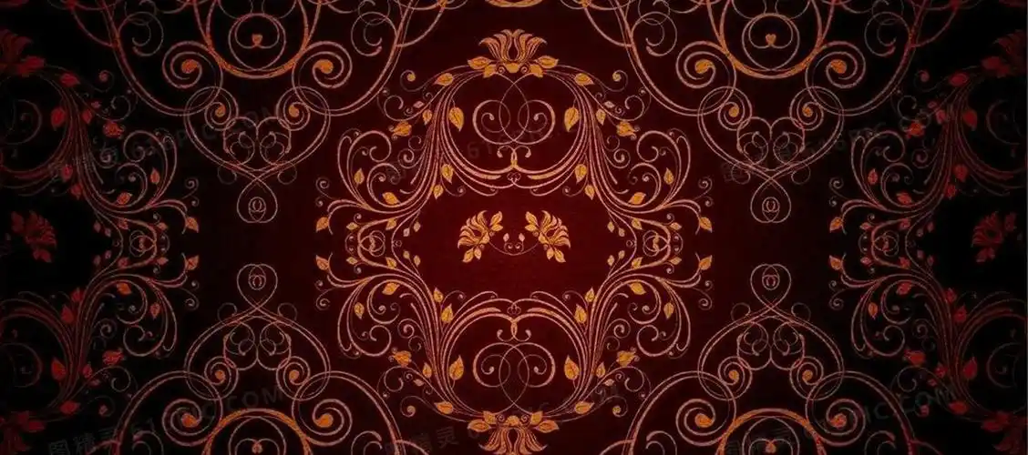 欧洲红色古典花纹梦幻背景