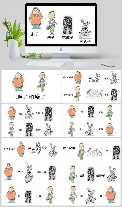 绕口令-胖子和瘦子ppt模板