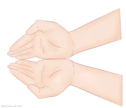 接住手势卡通插画