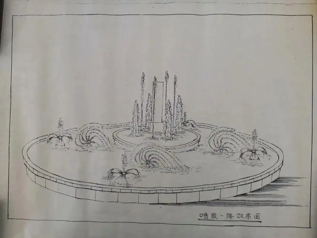 手绘设计四路程控喷泉图纸. - 抖音