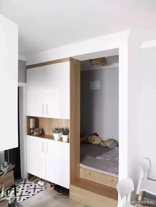 79㎡小户型两室变三室餐厅改多功能房设计图片赏析