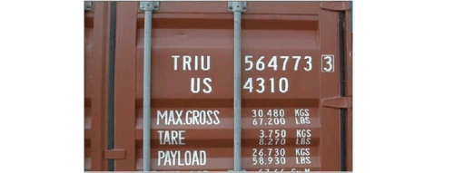 1.3集装箱标记(2分) 6,下图框中标记的表示的内容和含义是( )