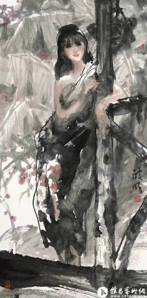 傣女_《中国近现代名家画集61陈政明》(大红袍)_陈政明作品展