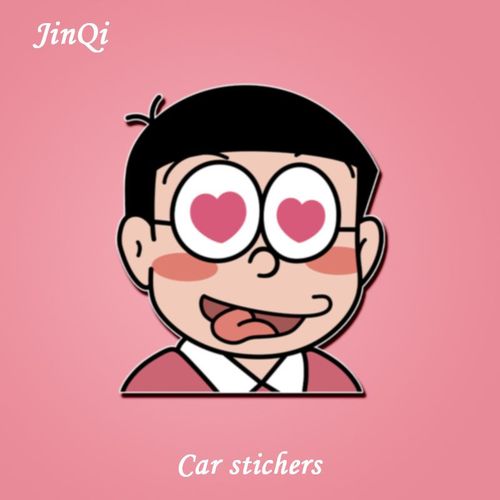 卡通动漫创意个性野比大雄装饰贴电动车摩托车汽车两侧遮挡划痕